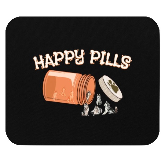 Happy Pills Siberian Husky Funny Dog Lover Humor Mouse Pads