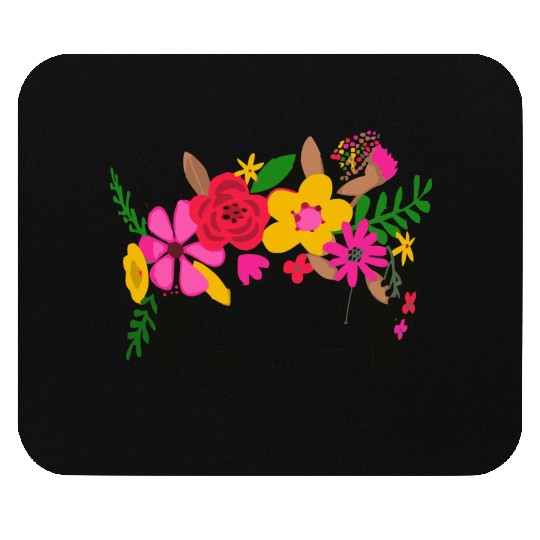 Frida Kahlo Illustration Floral Boho Style Mexican Mouse Pads