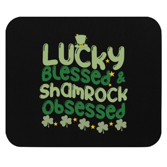 Lucky Blessed & Shamrock Obsessed Mouse Pads