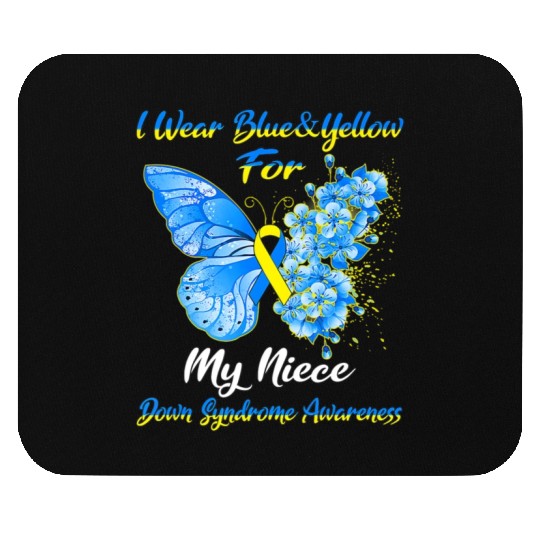 Kids I Wear Blue Yellow For My Niece Down Syndrom Mouse Pads