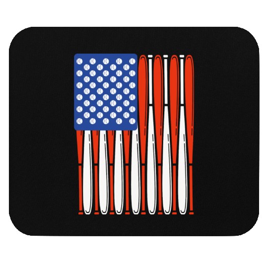 Vintage Baseball Bat American Us Flag Gift Mouse Pads