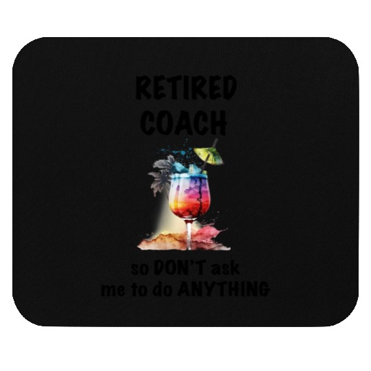Retired Coach Vacation Tropical Cocktail Umbrella Mouse Pads