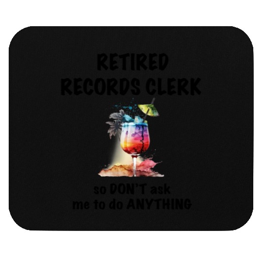 Retired Records Clerk Vacation Tropical Cocktail Mouse Pads