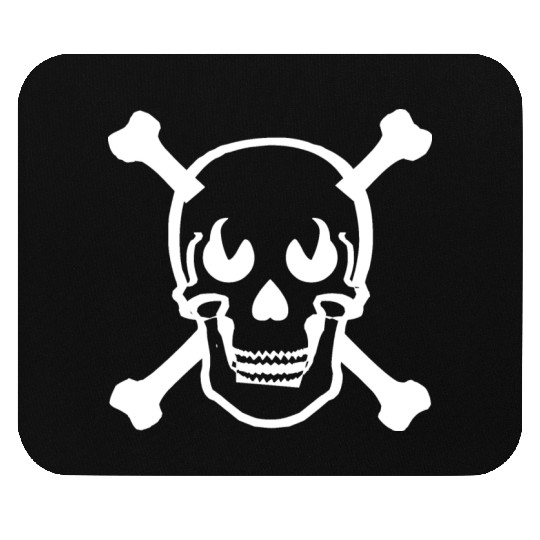 Skull and crossbones design white Mouse Pads