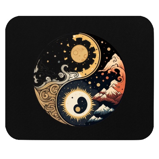 Sun and moon yin yang Mouse Pads