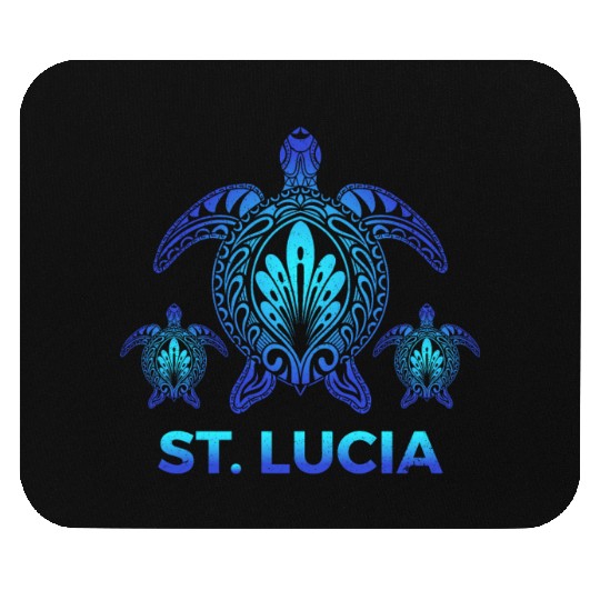 Vintage St. Lucia Ocean Blue Sea Turtle Souvenirs Mouse Pads