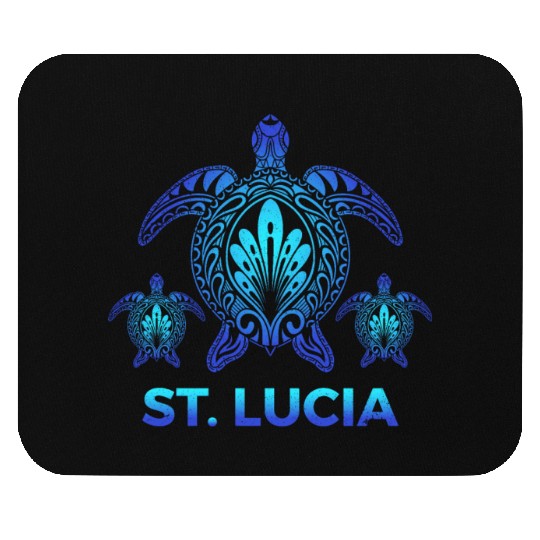 Vintage St. Lucia Ocean Blue Sea Turtle Souvenirs Mouse Pads