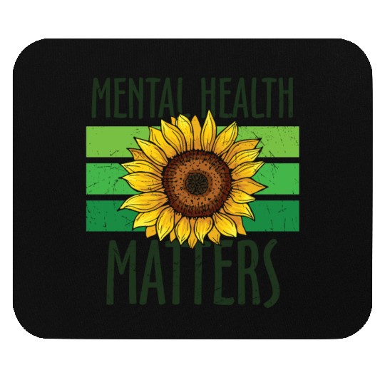Mental Health Matters Green Sunflower Mouse Pads