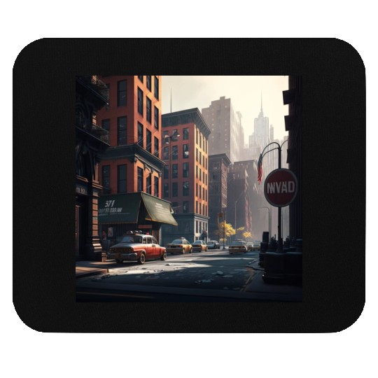 New York City Art Iconic Place Drawing Canvas Mouse Pads