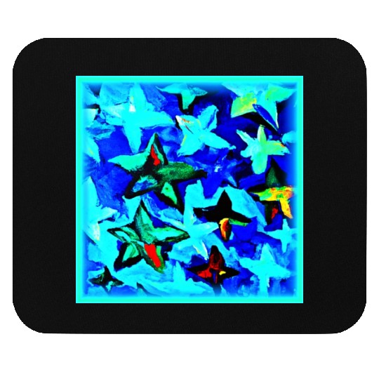 Blue Starry Night Sky Painting. Buy Now Mouse Pads