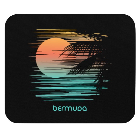 Artistic Bermuda Palm Tree Vacation Souvenir Mouse Pads