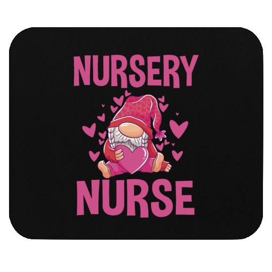 Cute Newborn Nursery Nurse Gnome Mouse Pads