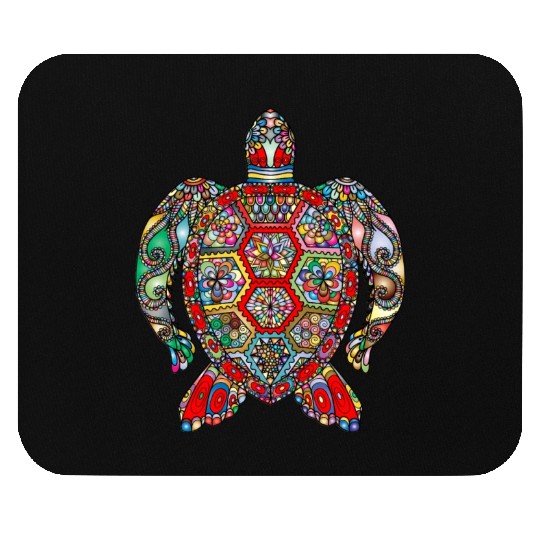 Hawaiian Tie Dye Sea Turtle, Hawaii Gifts for Kids Mouse Pads