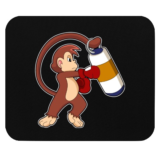 Monkey At Boxing With Punching Bag Mouse Pads