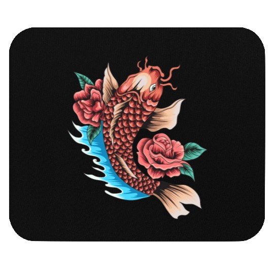Koi Fish and Roses Mouse Pads