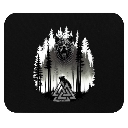 Grizzly bear Bear Valknut Wotan knot Forest Viking Mouse Pads