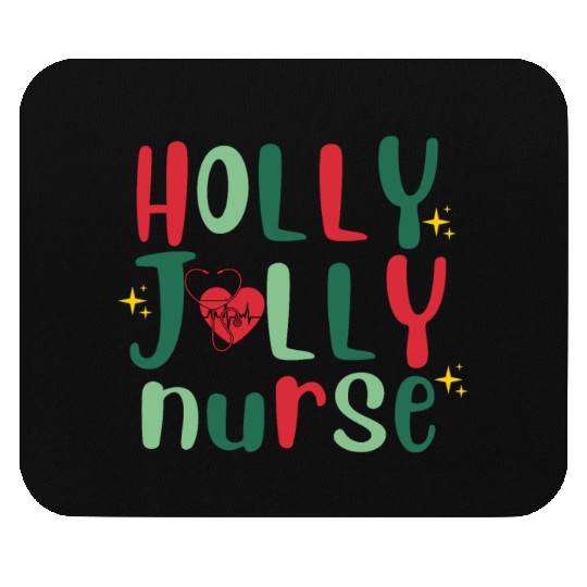 HOLLY JOLLY NURSE6 Mouse Pads