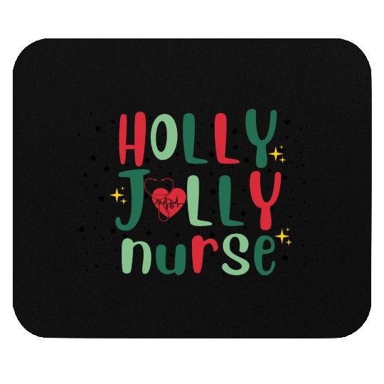 HOLLY JOLLY NURSE Mouse Pads