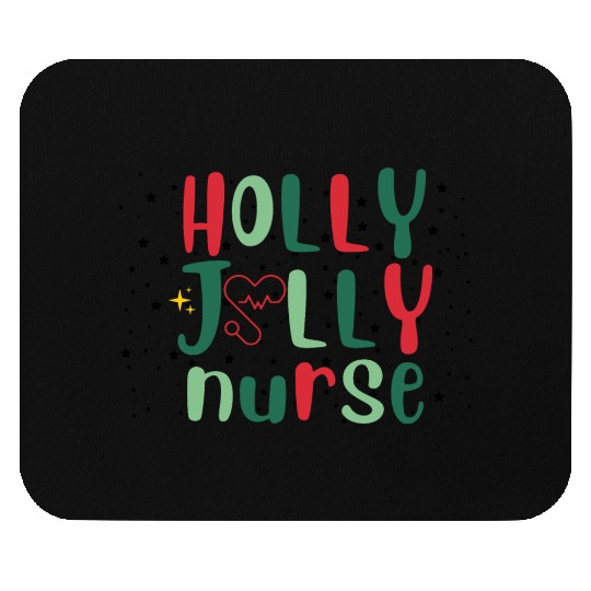 HOLLY JOLLY NURSE Mouse Pads