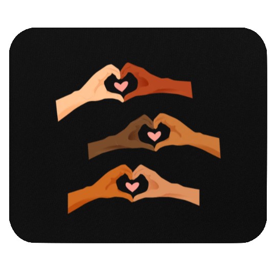 Watercolor Multi Hands Making Hearts Mouse Pads