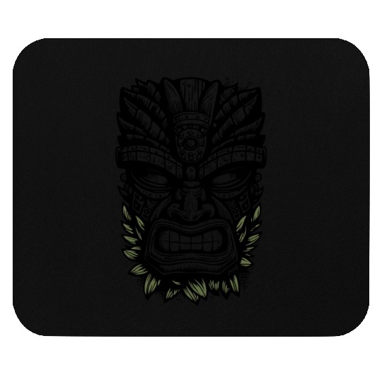 Island Vacation Tiki Mask Summer Graphic by Gnarly Mouse Pads