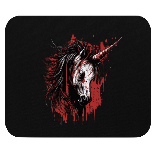 scary unicorn Mouse Pads