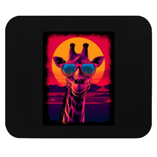 80s Synthwave Giraffe Mouse Pads