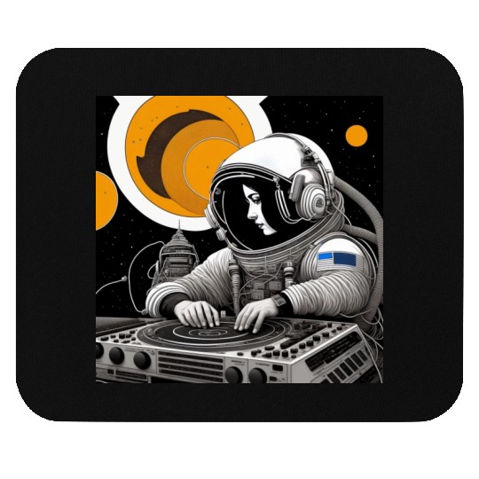 Intricate detailed artwork of astronauts using Mouse Pads