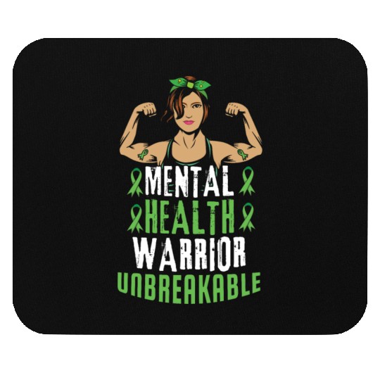 Green Mental Health Warrior Awareness Month Mouse Pads