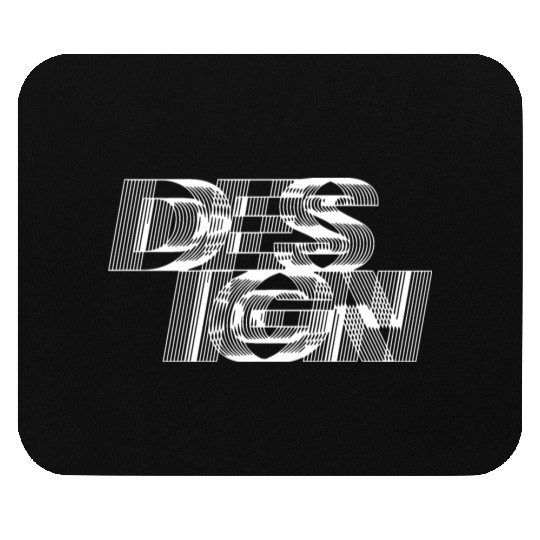 black and white design typography Mouse Pads