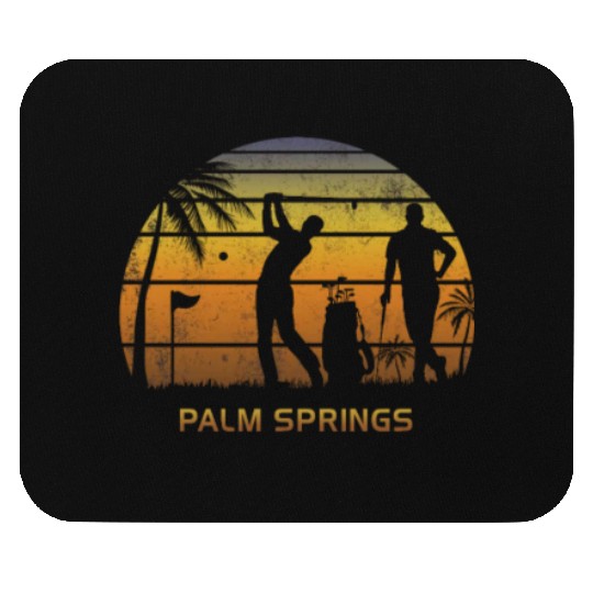 Retro Palm Springs Golf Golfing Fan Golfer Gift Mouse Pads