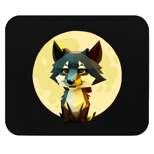 Wolf howling at the moon graphic Mouse Pads