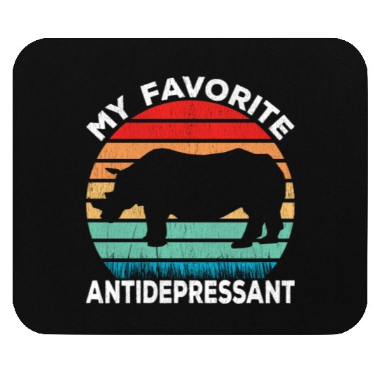 Rhino Antidepressant - Rhinoceros Lover Funny Mouse Pads