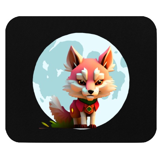 Wolf howling at the moon graphic Mouse Pads