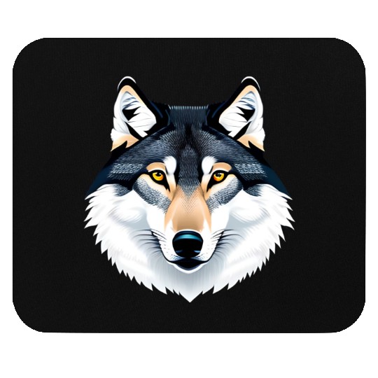 Wolf howling at the moon graphic Mouse Pads