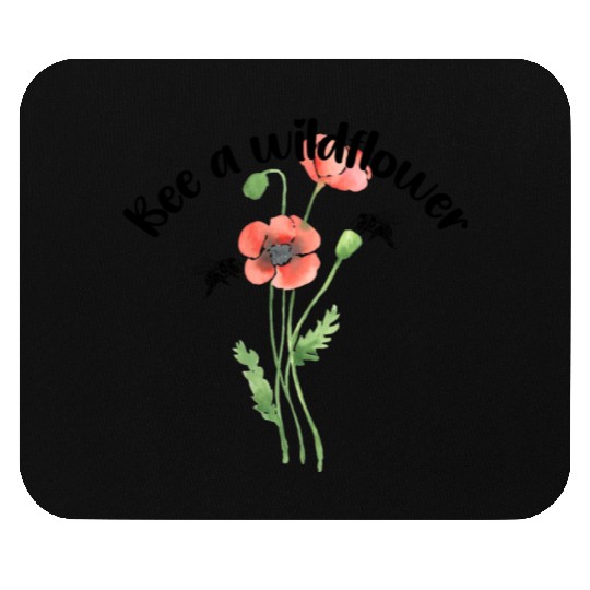 Bee a wildflower, poppies Mouse Pads