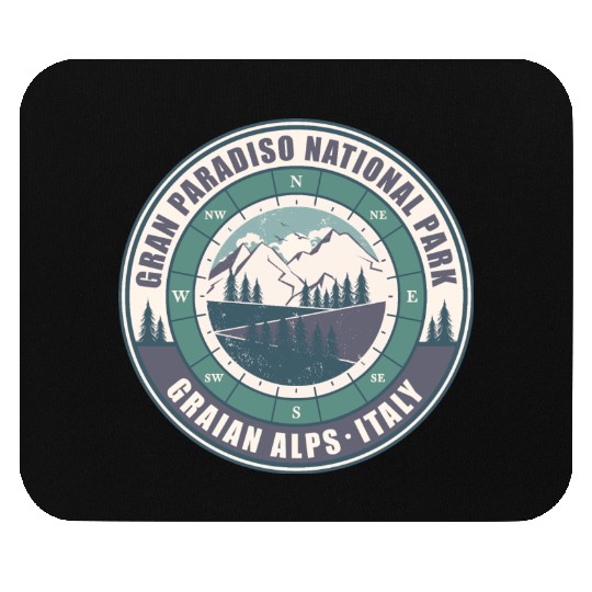 Gran Paradiso National Park Italy Vintage Hiking Mouse Pads
