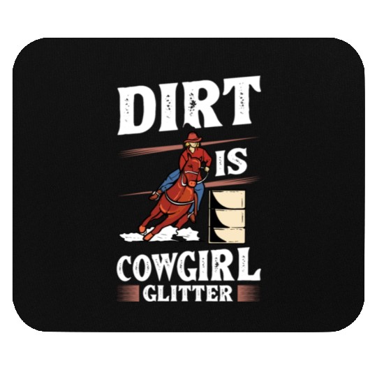 Dirt Barrel Racing Horse Cowgirl Glitter yellow Mouse Pads
