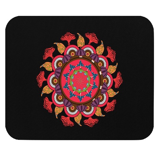 Magic Mushroom Mandala Mouse Pads