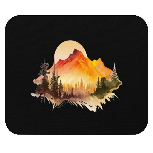 Watercolor Mountains Nature Hiking Explore Wild 1 Mouse Pads