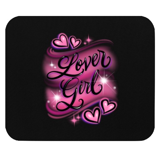 Lover Girl pink airbrush design Mouse Pads