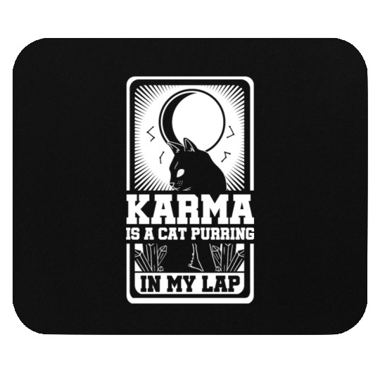 Karma is a Cat Purring in My Lap Moon Tarot Card Mouse Pads