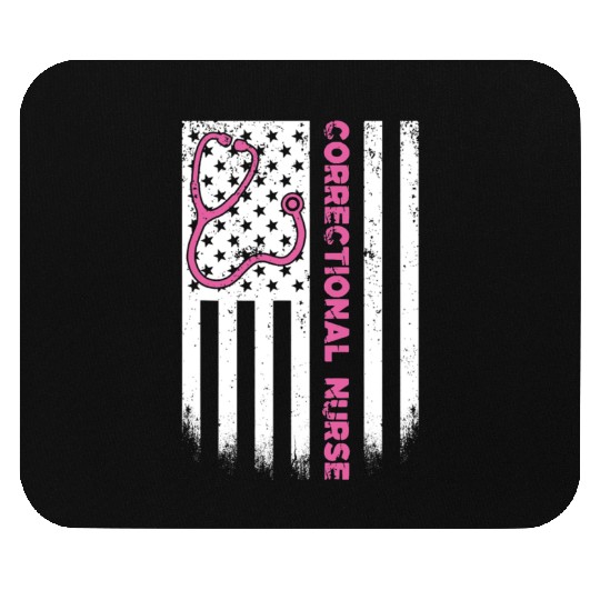 Correctional Nurse American flag US Stethoscope Mouse Pads