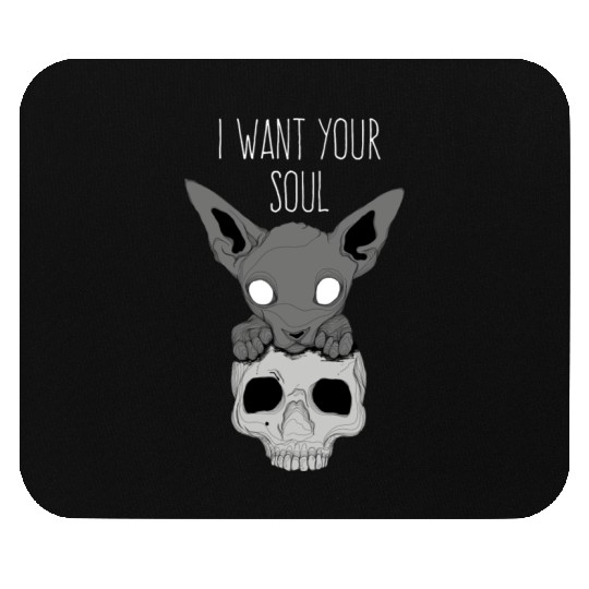 Death Cat Skull Mouse Pads