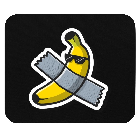 Cute Banana Art Using Glasses Mouse Pads
