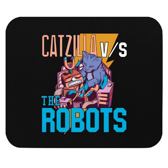 Catzilla Versus Robot Mouse Pads