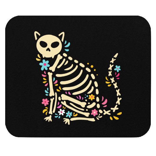 Halloween Cat Skeleton Mouse Pads
