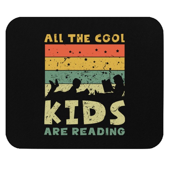 Children Reading Book Library Son Daughter Mouse Pads