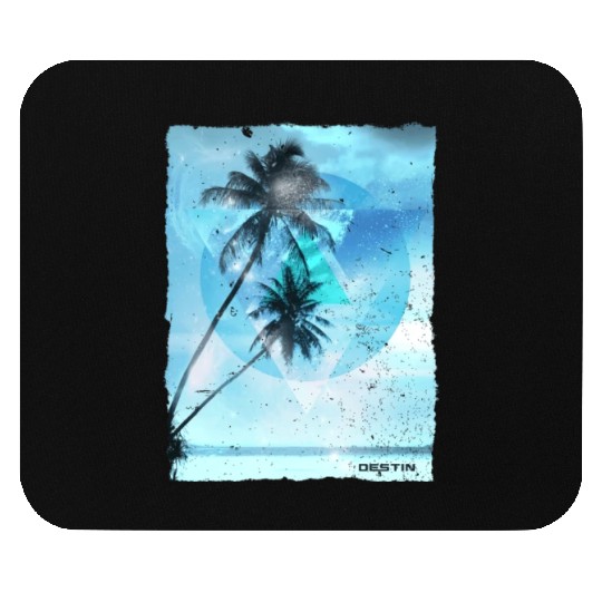 Artistic Destin Florida Palm Tree Vacation Mouse Pads
