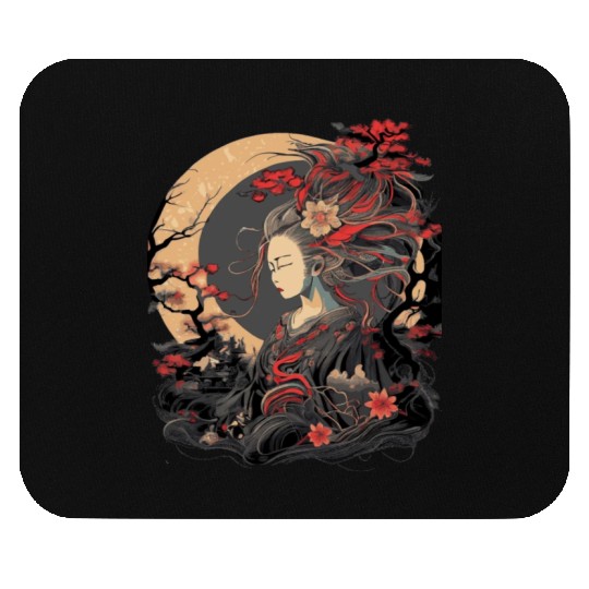 Ancient Japanese Deity Amaterasu Shinto Sun Goddes Mouse Pads